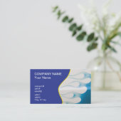 Carte De Visite flammes bleues effilées de hotrod (Debout devant)