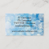 Carte De Visite Flammes de neige de Noël sur un arrière - plan ble (Dos)