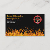 Carte De Visite Flammes et logo des pompiers (Devant)