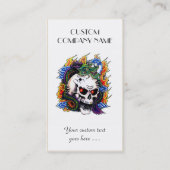 Carte De Visite Flammes fraîches de crâne de dragon de symbole de (Dos)