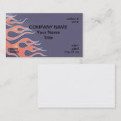 Carte De Visite flammes oranges sur la peinture pourpre (Devant / Derrière)