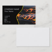 Carte De Visite flammes oranges sur le noir (Devant / Derrière)