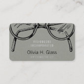 Carte De Visite Flanelle grise de Faux de lunetterie de lunettes (Devant)