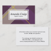 Carte De Visite Flanelle | Violet et jaune (Devant / Derrière)