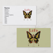 Carte De Visite Flapper Butterfly Flying Woman Illustration (Devant / Derrière)