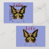 Carte De Visite Flapper Butterfly Flying Woman Illustration (Devant / Derrière)