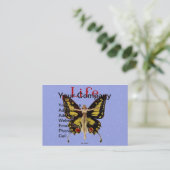 Carte De Visite Flapper Butterfly Flying Woman Illustration (Debout devant)