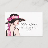 Carte De Visite Flapper Girl recommander un ami (Devant)