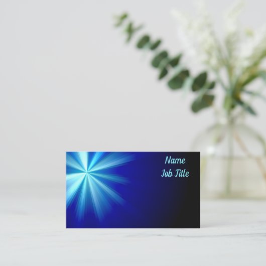Carte De Visite Flare bleu clair sur bleu foncé (Debout devant)