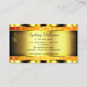 Carte De Visite Flashy Gold Orange Dégradé Parties scintillant Éto (Dos)