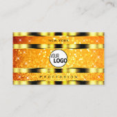 Carte De Visite Flashy Gold Orange dégradé Parties scintillant Éto (Devant)