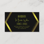 Carte De Visite Flashy noir géométrique Jaune Shimmer professionne (Dos)