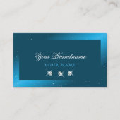 Carte De Visite Flashy Shimmery Turquoise Sparkling Diamonds éléga (Devant)