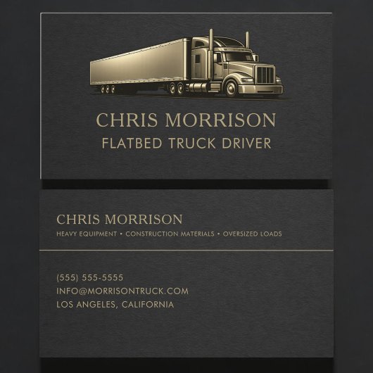 Carte De Visite Flatbed Truck Driver Professional