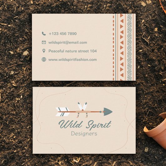 Carte De Visite Flèche amérindienne sauvage à l'indienne