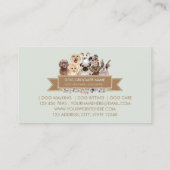 Carte De Visite Flèche de fleurs vertes Chiens d'animaux de compag (Dos)