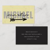 Carte De Visite Flèche de texte gras et cursif (Devant / Derrière)