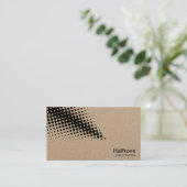 Carte De Visite Flèche demi-ton - Noir et Blanc (Kraft) (Debout devant)