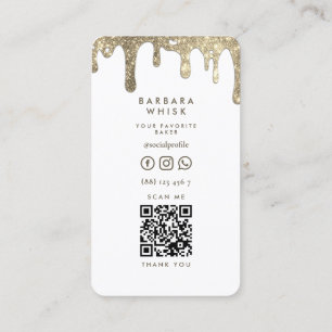 Carte De Visite Flèche d'or moderne Whisk Boulangerie Pâtisserie T