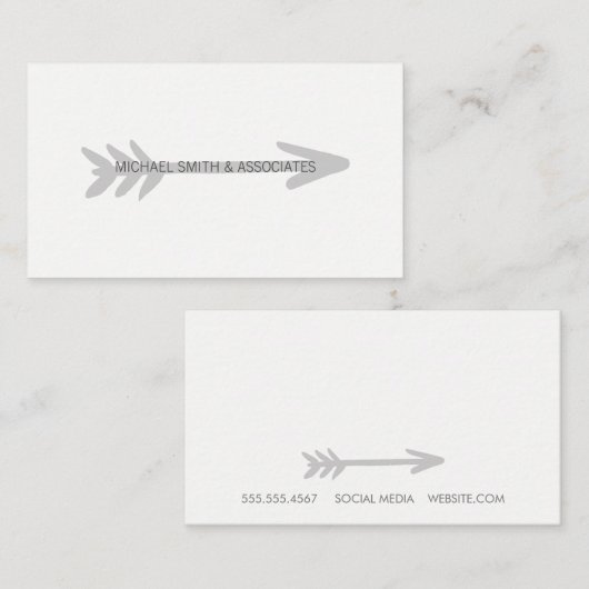 Carte De Visite Flèche grise (Devant / Derrière)