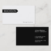 Carte De Visite Flèche | Noir (Devant / Derrière)