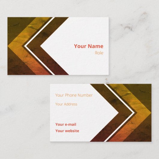 Carte De Visite Flèche rétro orange logique (Devant / Derrière)