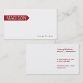 Carte De Visite Flèche | Rouge (Devant / Derrière)