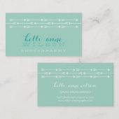 Carte De Visite FLÈCHE RUSTIQUE MOTIF mignon boho blanc menthe fra (Devant / Derrière)