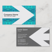Carte De Visite Flèche v3 (Blanc) - Aqua Blue Fest (Devant / Derrière)