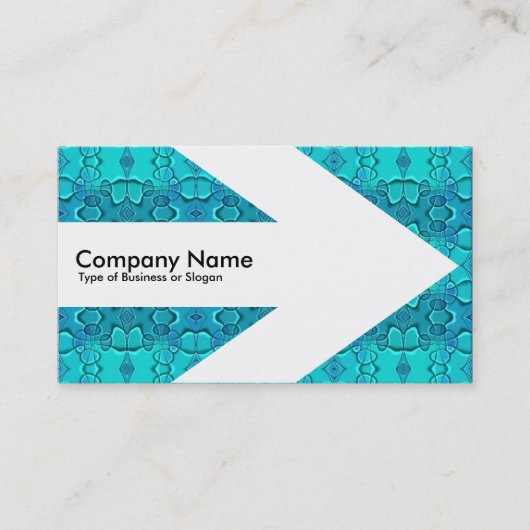 Carte De Visite Flèche v3 (Blanc) - Aqua Blue Fest (Devant)