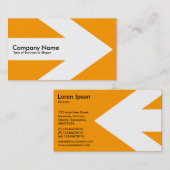 Carte De Visite Flèche v3 (Blanc) - Orange FF9900 (Devant / Derrière)