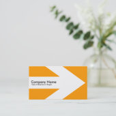 Carte De Visite Flèche v3 (Blanc) - Orange FF9900 (Debout devant)