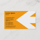 Carte De Visite Flèche v3 (Blanc) - Orange FF9900 (Dos)