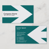 Carte De Visite Flèche v3 (Blanc) - Vert Turquoise 006666 (Devant / Derrière)