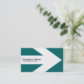 Carte De Visite Flèche v3 (Blanc) - Vert Turquoise 006666 (Debout devant)
