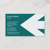 Carte De Visite Flèche v3 (Blanc) - Vert Turquoise 006666 (Dos)