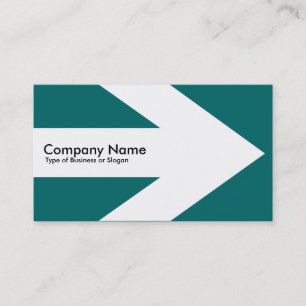 Carte De Visite Flèche v3 (Blanc) - Vert Turquoise 006666