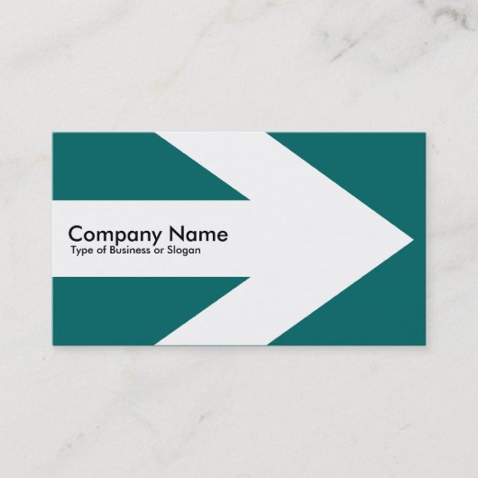 Carte De Visite Flèche v3 (Blanc) - Vert Turquoise 006666 (Devant)