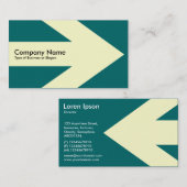 Carte De Visite Flèche v3 (crème) - Vert Turquoise 006666 (Devant / Derrière)
