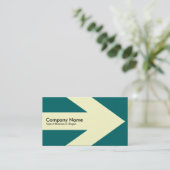 Carte De Visite Flèche v3 (crème) - Vert Turquoise 006666 (Debout devant)