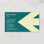 Carte De Visite Flèche v3 (crème) - Vert Turquoise 006666 (Dos)