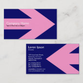 Carte De Visite Flèche v3 (rose) - Bleu foncé 000066 (Devant / Derrière)