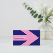 Carte De Visite Flèche v3 (rose) - Bleu foncé 000066 (Debout devant)