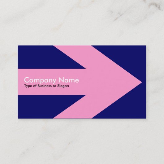 Carte De Visite Flèche v3 (rose) - Bleu foncé 000066 (Devant)