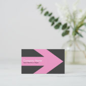 Carte De Visite Flèche v3 (rose) - gris foncé 333333 (Debout devant)