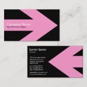 Carte De Visite Flèche v3 (rose) - noir (Devant / Derrière)
