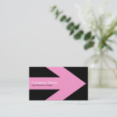 Carte De Visite Flèche v3 (rose) - noir (Debout devant)
