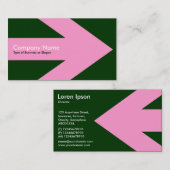 Carte De Visite Flèche v3 (rose) - Vert foncé 003300 (Devant / Derrière)