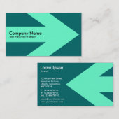 Carte De Visite Flèche v3 (turquoise) - vert 006666 (Devant / Derrière)