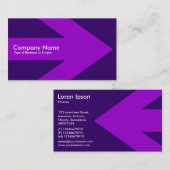 Carte De Visite Flèche v3 (violet) - Violet profond 330066 (Devant / Derrière)
